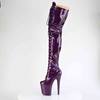 Pleaser - FLAMINGO3020GP Platform Overknee Boots - Purple Product image